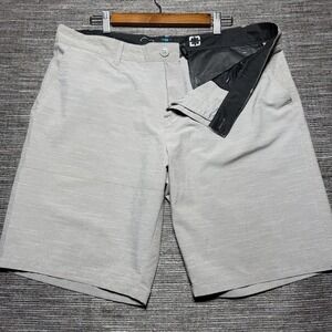 OP Hybrid Shorts Mens 38 Gray Heathered Flex 4-Way Stretch Swim Board